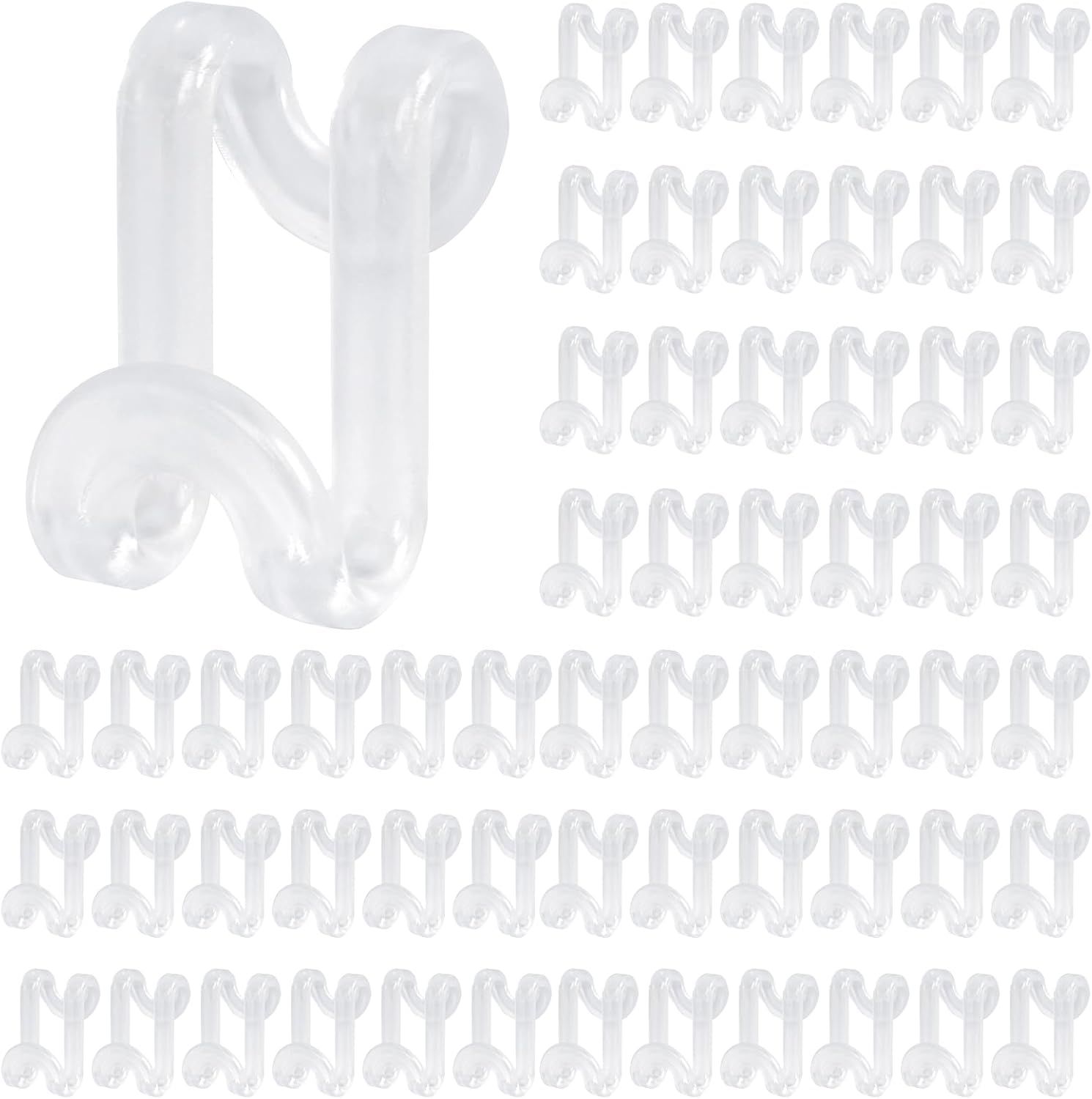 Hanger Hooks Space Saving, 60PCS Clothes Hanger Connector Hooks Closet Space Savers for Hanging Clothes, Clear V1258-DP02-E-632