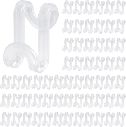 Hanger Hooks Space Saving, 60PCS Clothes Hanger Connector Hooks Closet Space Savers for Hanging Clothes, Clear V1258-DP02-E-632