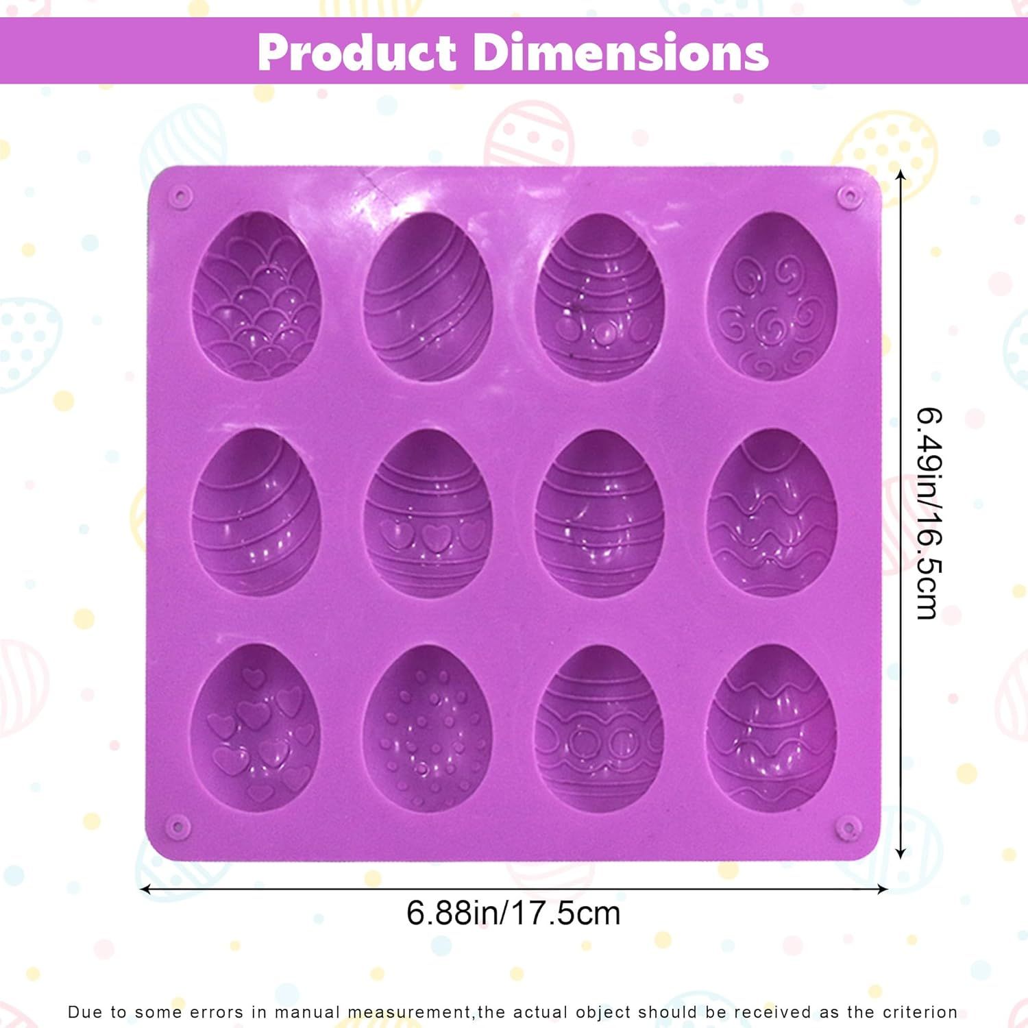 2Pcs Easter Egg Silicone Molds, 8 Cavity Easter Egg Shaped Chocolate Mold, Non-stick Jello Mold Silicone V1258-DP02-E-636