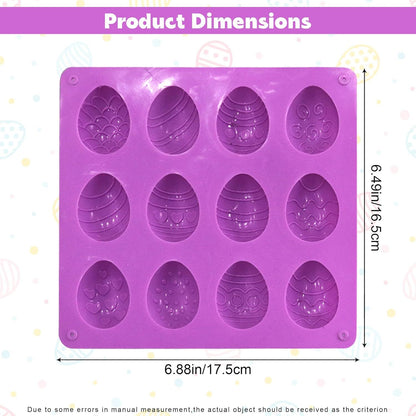 2Pcs Easter Egg Silicone Molds, 8 Cavity Easter Egg Shaped Chocolate Mold, Non-stick Jello Mold Silicone V1258-DP02-E-636
