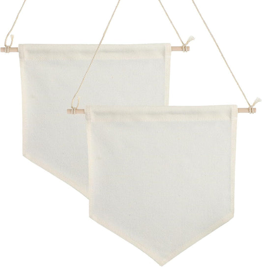 2 Pcs Embroidery Blank Banners, DIY Fabric Banner for Indoors, Baby Shower, Wedding, Graduation, Custom V1258-DP02-E-641