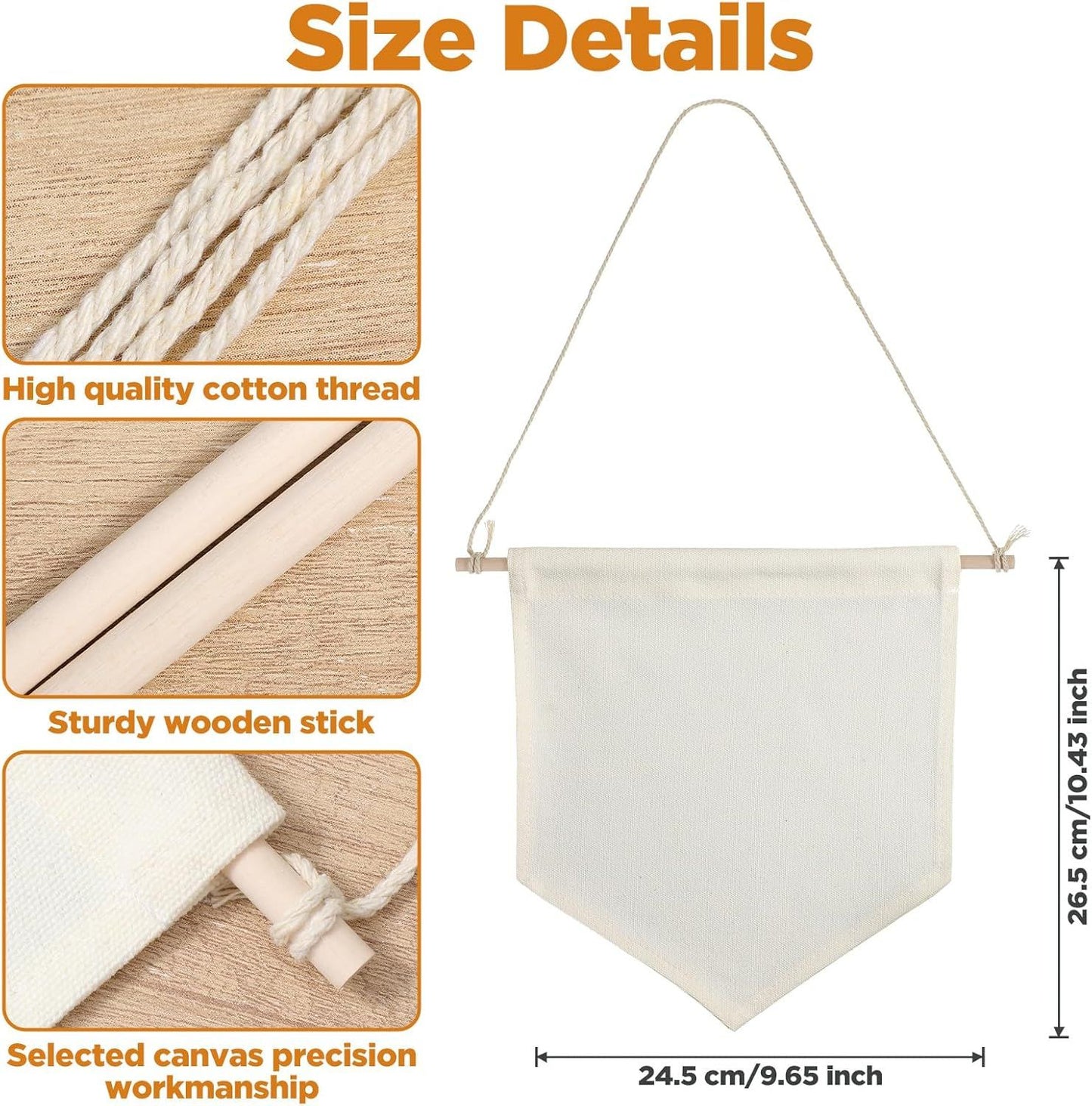 2 Pcs Embroidery Blank Banners, DIY Fabric Banner for Indoors, Baby Shower, Wedding, Graduation, Custom V1258-DP02-E-641