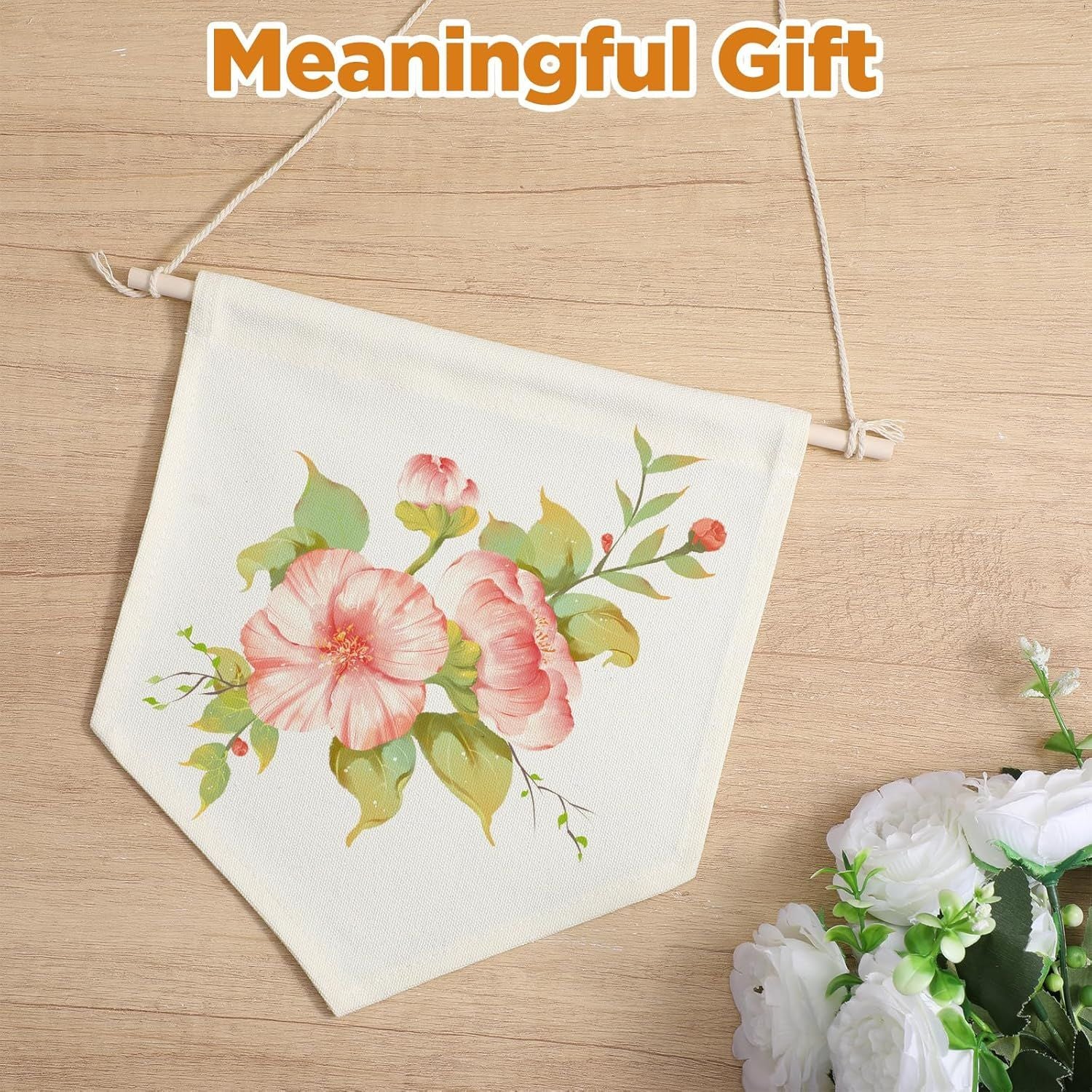 2 Pcs Embroidery Blank Banners, DIY Fabric Banner for Indoors, Baby Shower, Wedding, Graduation, Custom V1258-DP02-E-641