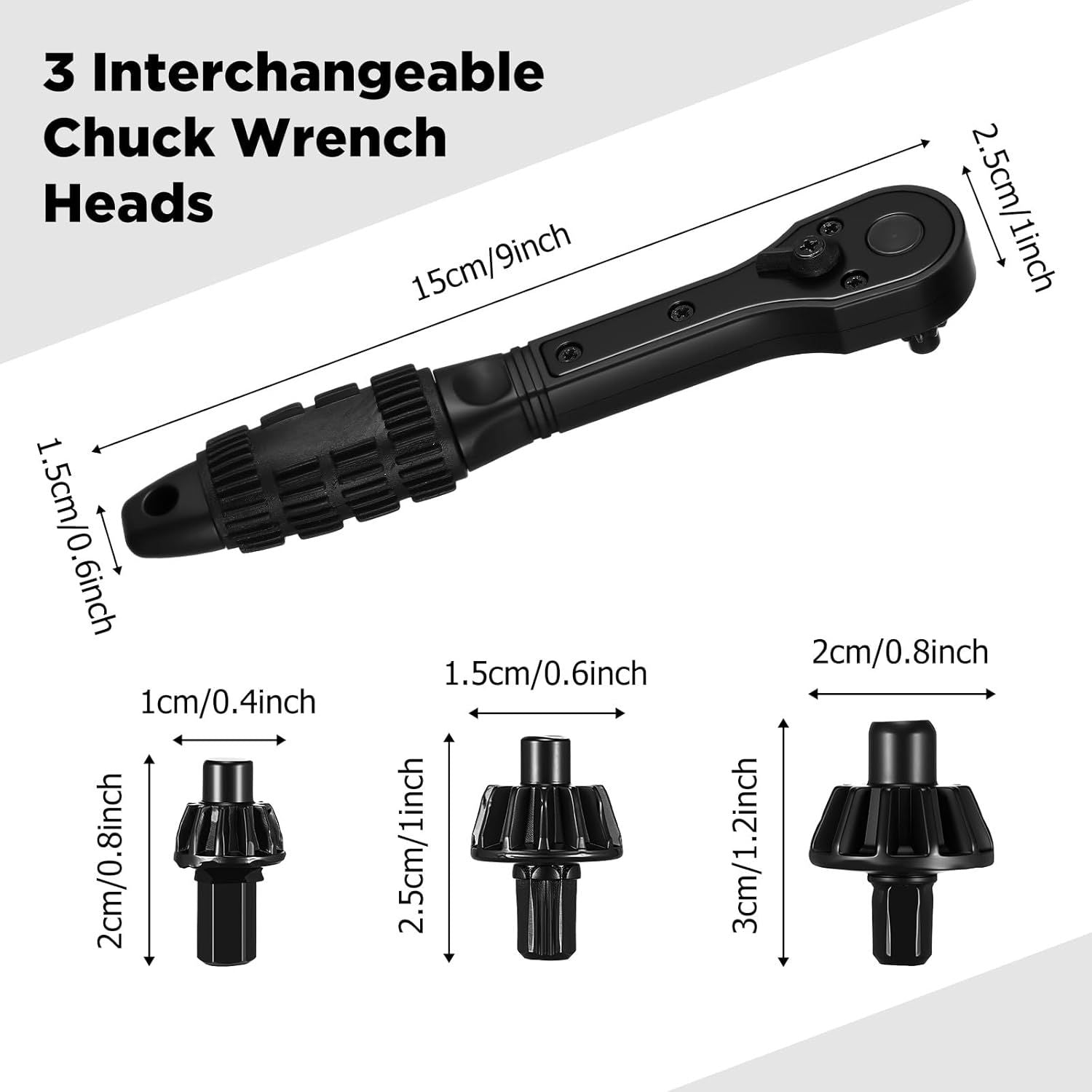2 in 1 Drill Chuck Ratchet Spanner 2026 Universal Chuck Key Replacement Tool 2 in 1 Ratchet Drill Key Wrench V1258-DP02-E-648