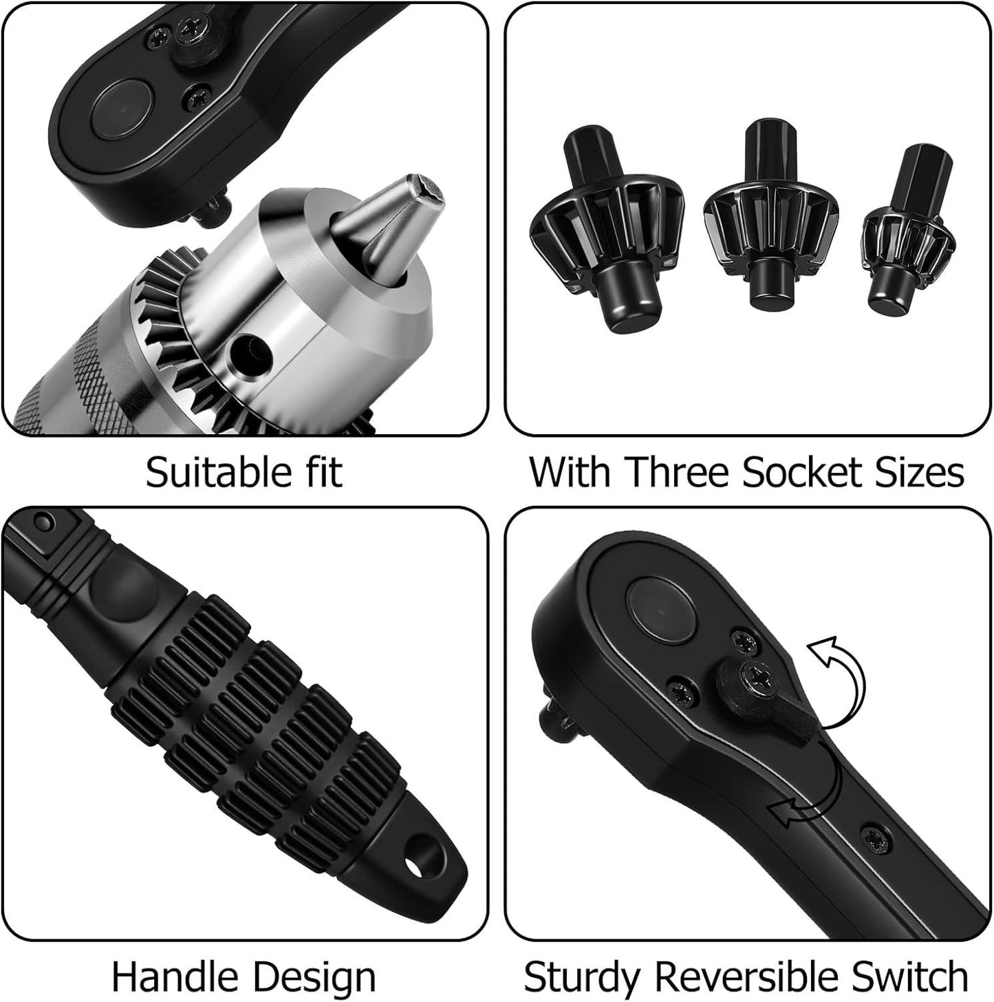 2 in 1 Drill Chuck Ratchet Spanner 2026 Universal Chuck Key Replacement Tool 2 in 1 Ratchet Drill Key Wrench V1258-DP02-E-648