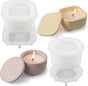 2 PCS Candle Jar Molds Silicone Concrete Mold with Lids Epoxy Resin Casting Molds for DIY Trinket Storage V1258-DP02-E-659
