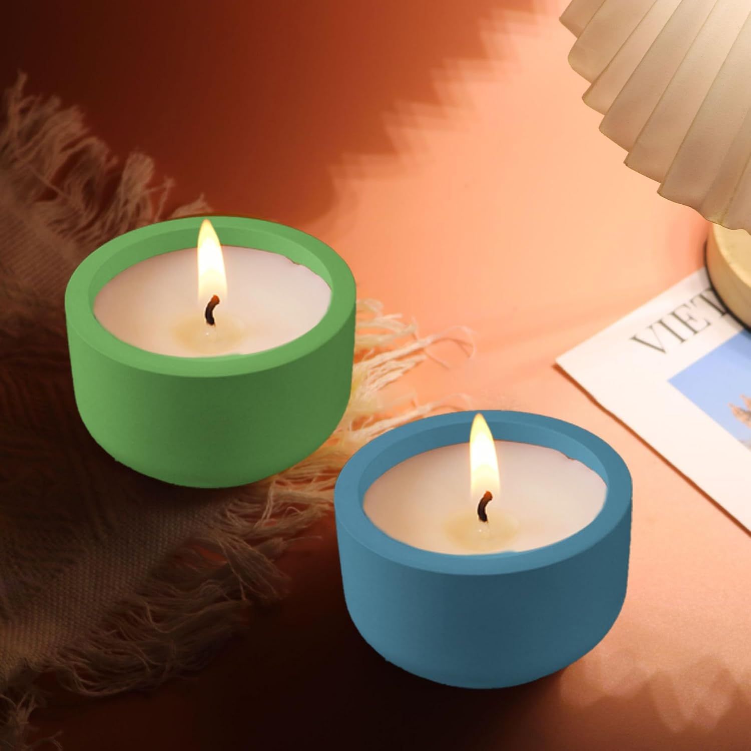2 PCS Candle Jar Molds Silicone Concrete Mold with Lids Epoxy Resin Casting Molds for DIY Trinket Storage V1258-DP02-E-659