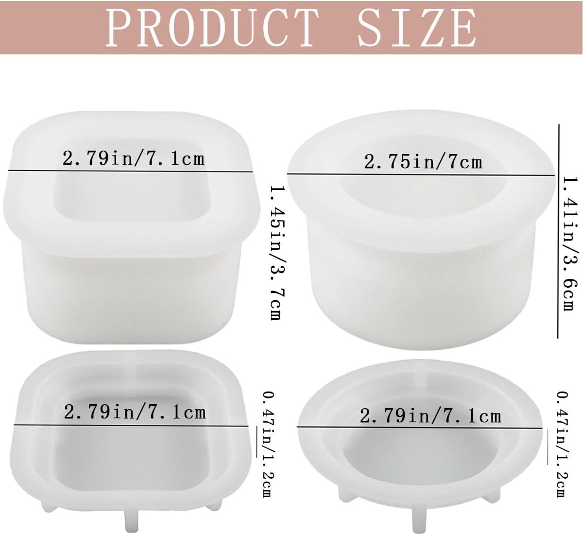 2 PCS Candle Jar Molds Silicone Concrete Mold with Lids Epoxy Resin Casting Molds for DIY Trinket Storage V1258-DP02-E-659
