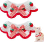 2 Pcs Cat Knitted Collar Cute Strawberry Pattern Scarf Adjustable Kitten Bib Bow with Soft Ruffled Edges Pet V1258-DP02-E-660