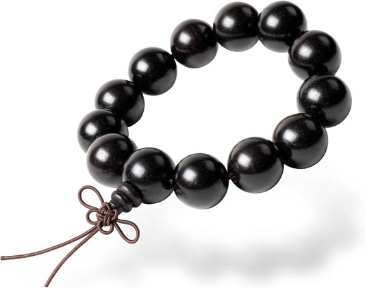 Eaglewood Mala Beads Bracelet - Handmade 108 8mm Prayer Beads for Men Women, Multilayer Wood Necklace Chain V1258-DP02-E-665