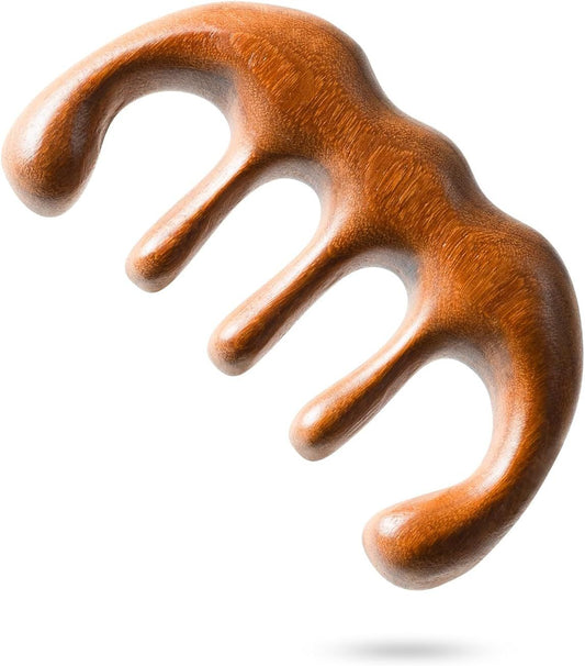 Wooden Comb, Head Massager Scalp Tool with Anti-Static Sandalwood Design, Scalp Massager for Hair Growth, V1258-DP02-E-667