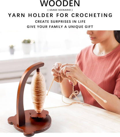 Magnetic Yarn Holder for Crocheting with Bear Shape- 360 degrees Spinning Spindle for Tangle-Free Yarn Ball V1258-DP02-E-669