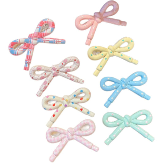 4-8 Pcs Cute Bow Hair Clips for Girl Children Women, 2-Inch Side Bangs Hairpins Fringe Duck Bill Hair V1258-DP02-E-674
