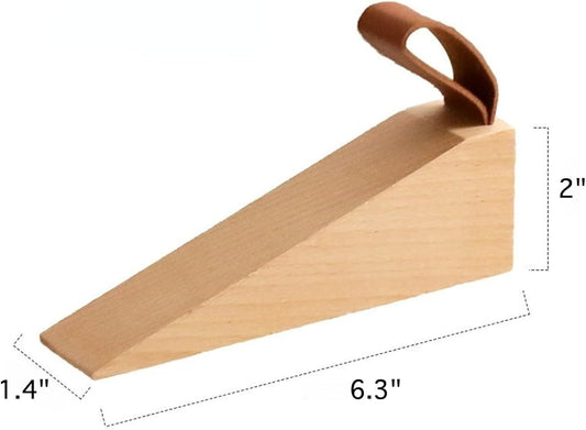 2 Pcs Walnut Door Stopper Door Jam for Floor Wedge Door Stop Hold Open Anti Slip Door Stopper for Home Office V1258-DP02-E-677