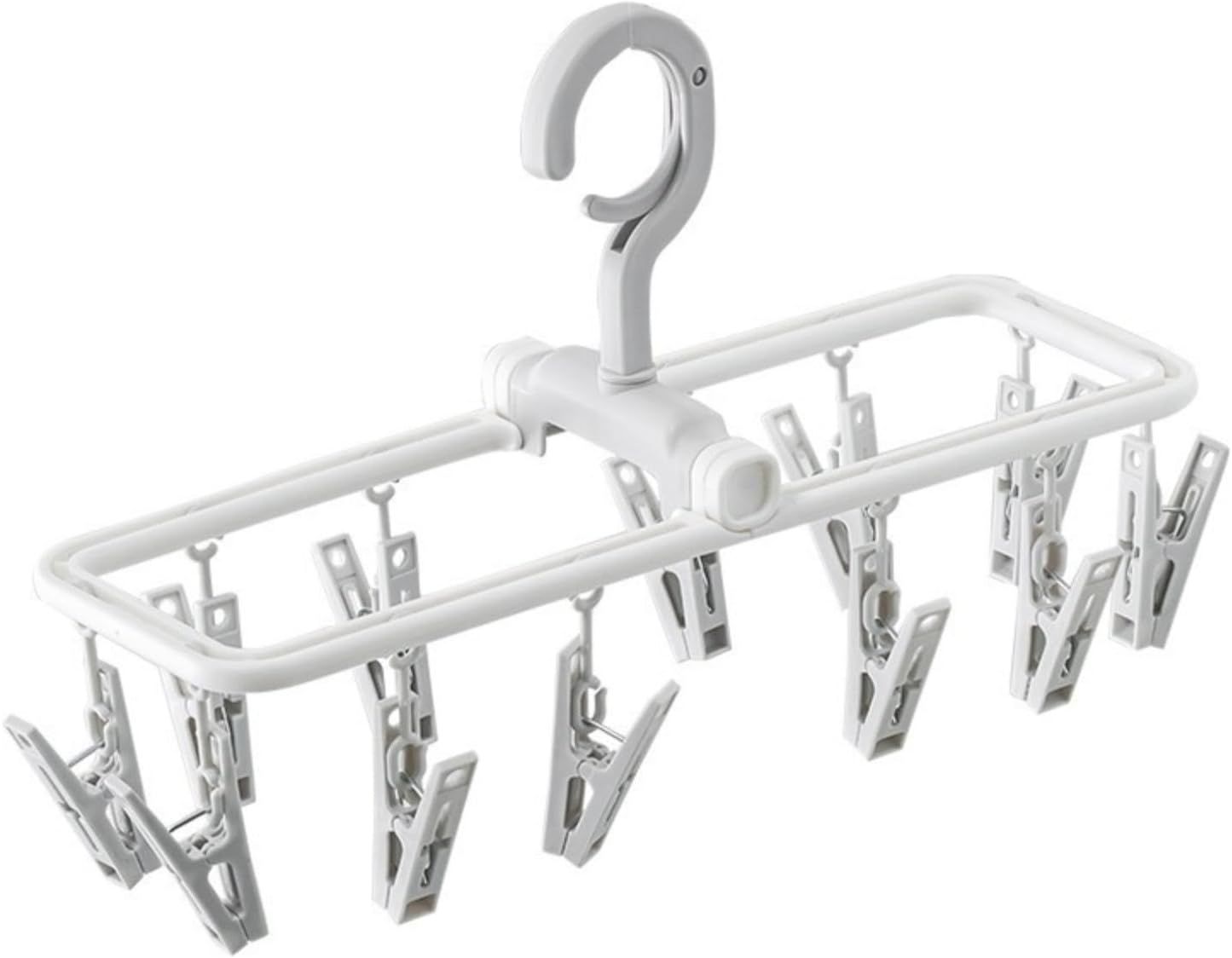 2 Pack Clothes Drying Rack with 12 Multiple Clips, Foldable Portable Travel Hanger for Socks Underwear Bras V1258-DP02-E-679