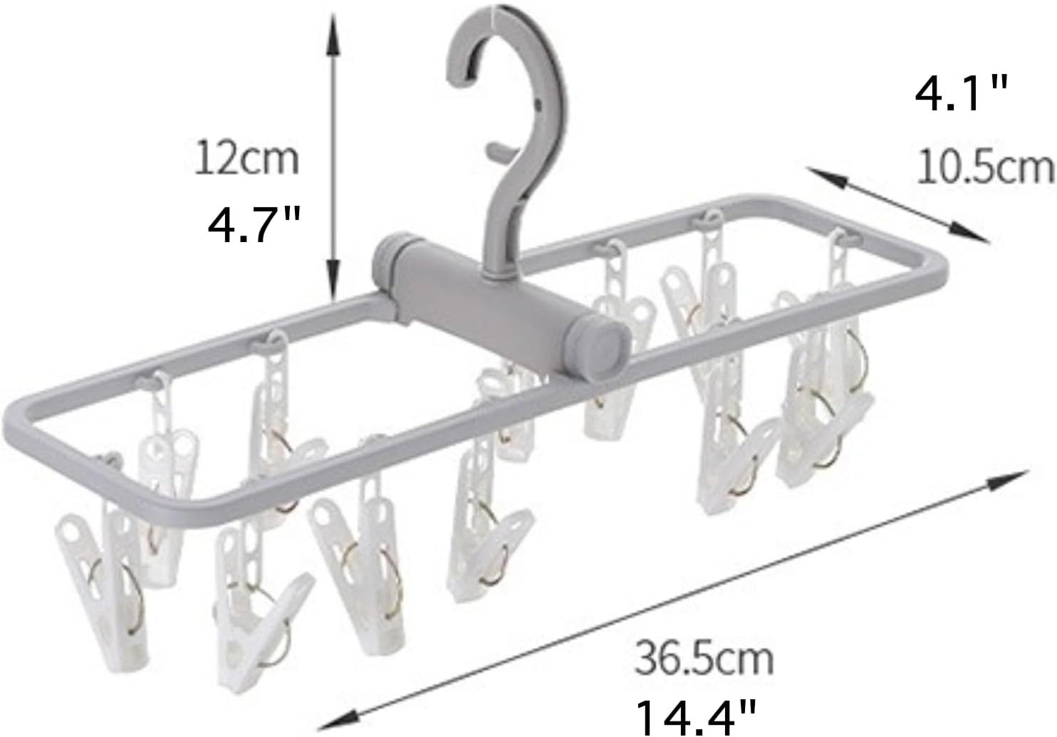2 Pack Clothes Drying Rack with 12 Multiple Clips, Foldable Portable Travel Hanger for Socks Underwear Bras V1258-DP02-E-679