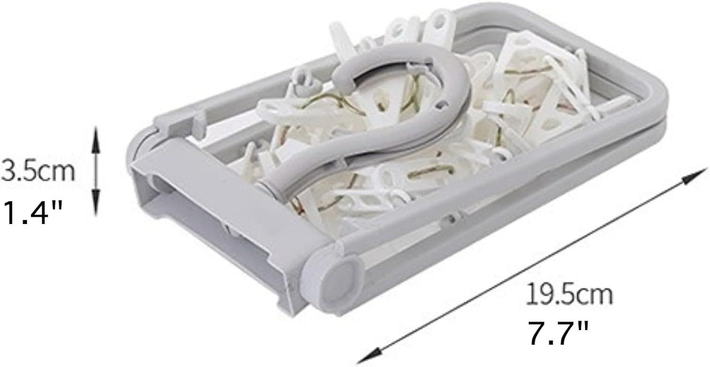 2 Pack Clothes Drying Rack with 12 Multiple Clips, Foldable Portable Travel Hanger for Socks Underwear Bras V1258-DP02-E-679