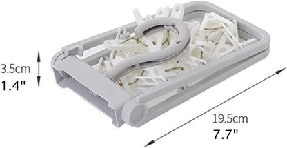 2 Pack Clothes Drying Rack with 12 Multiple Clips, Foldable Portable Travel Hanger for Socks Underwear Bras V1258-DP02-E-679