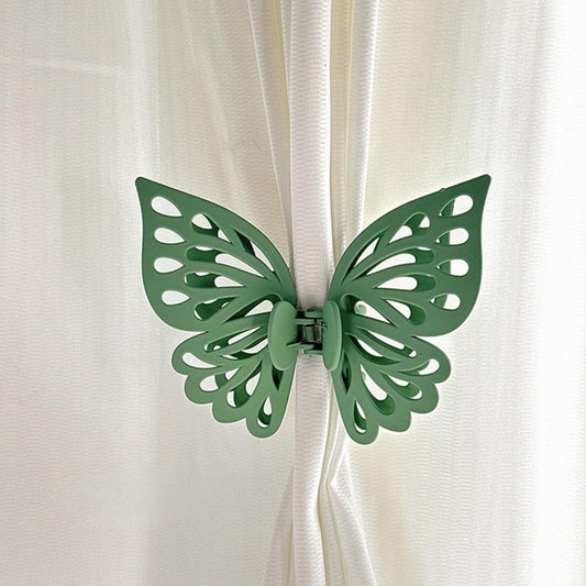 Butterfly Shape Curtain Claw Clips 2 Pack, Decorative Curtain Holder for Living Room Bedroom, Creative V1258-DP02-E-680