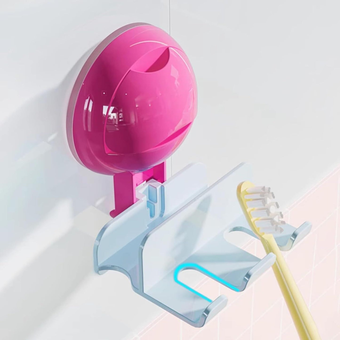 3 Pack Reusable No-Drill No-Trace Vacuum Suction Hooks, Wall-Mounted Toothbrush Holder, Storage Rack for V1258-DP02-E-698