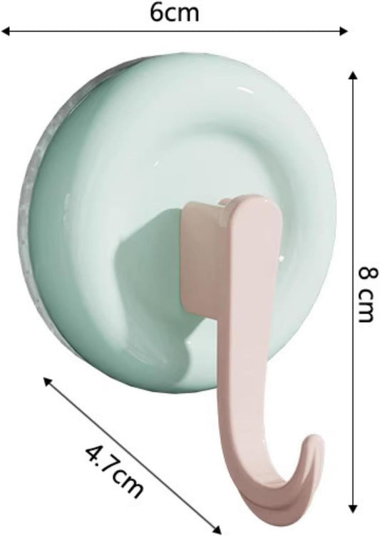 4 Pack No-Drill Reusable Vacuum Suction Hooks, Pastel Colors Heavy-Duty Door Towel Hook Bathroom Wall V1258-DP02-E-699
