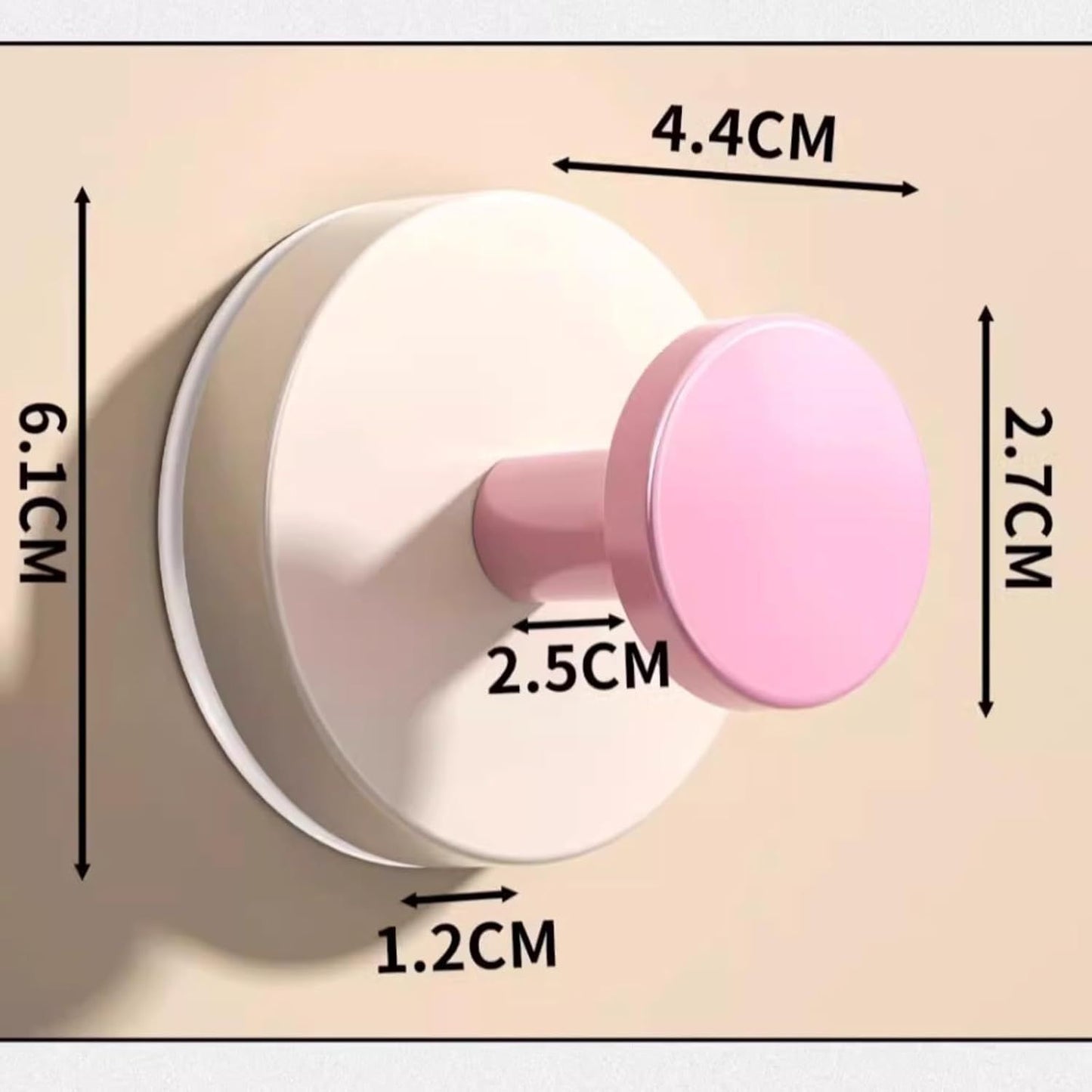 4 Pack No-Drill No-Trace Reusable Vacuum Suction Cup Hooks for Entryway, Doorway Key Holder, Hat Rack V1258-DP02-E-700