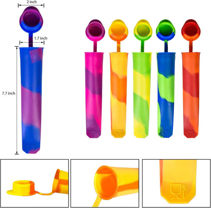 6 Pack Silicone Popsicles Molds, Multicolor Baby Popsicle Ice Pop Molds, Reusable DIY Frozen Popsicles Maker V1258-DP02-E-701