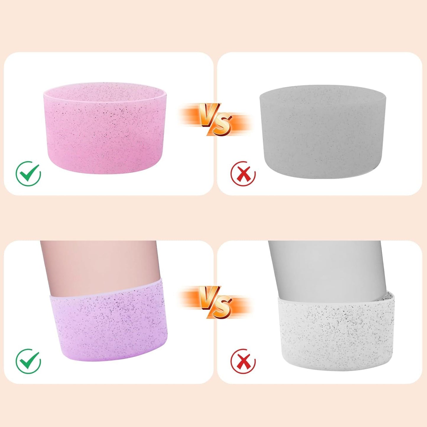 4Pcs Silicone Bottle Boot, Bottom Protector Compatible with Most Water Bottles V1258-DP02-E-709