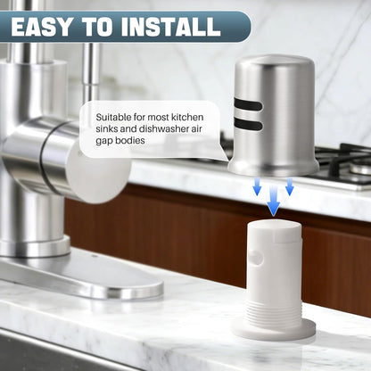 Dishwasher Air Gap Cover for Kitchen, Solid Brass Air Gap Cap with Skirted Design, Dishwasher Overflow Vent V1258-DP02-E-71