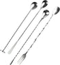 4 PCS Bar Spoon, 304 Stainless Steel Bar Mixing Spoon Stirrers Long Handle Spiral Pattern Mixed Drinks Tools V1258-DP02-E-710