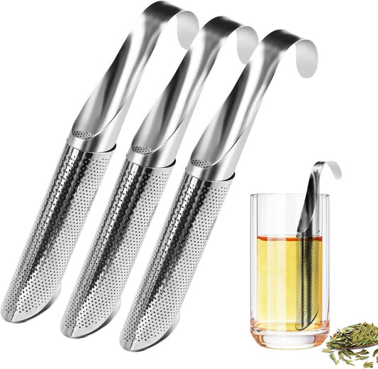 3 Pack Tea Infuser, Tea Strainer with Extra Fine Mesh for Loose Tea Leaf, Long Handle Stainless Steel Tea V1258-DP02-E-711