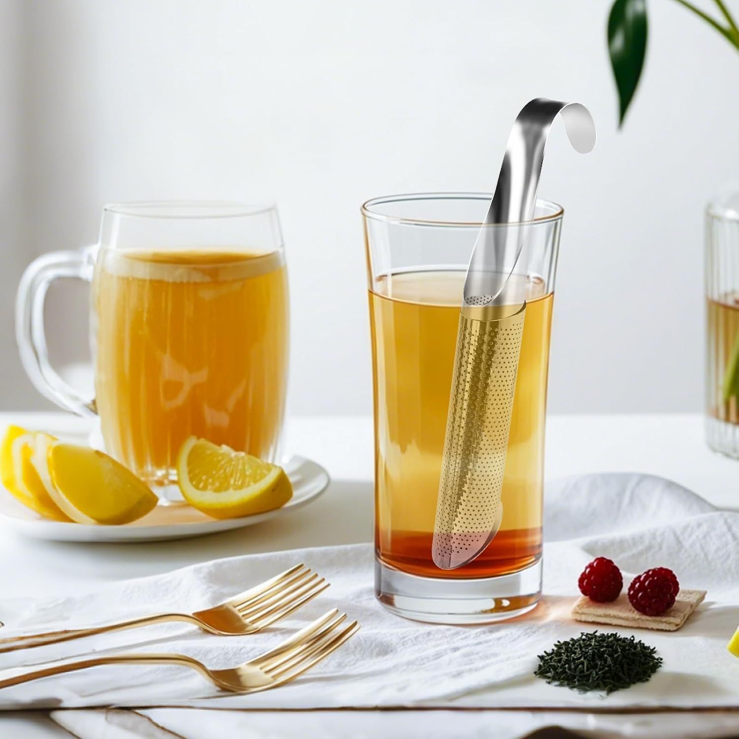 3 Pack Tea Infuser, Tea Strainer with Extra Fine Mesh for Loose Tea Leaf, Long Handle Stainless Steel Tea V1258-DP02-E-711