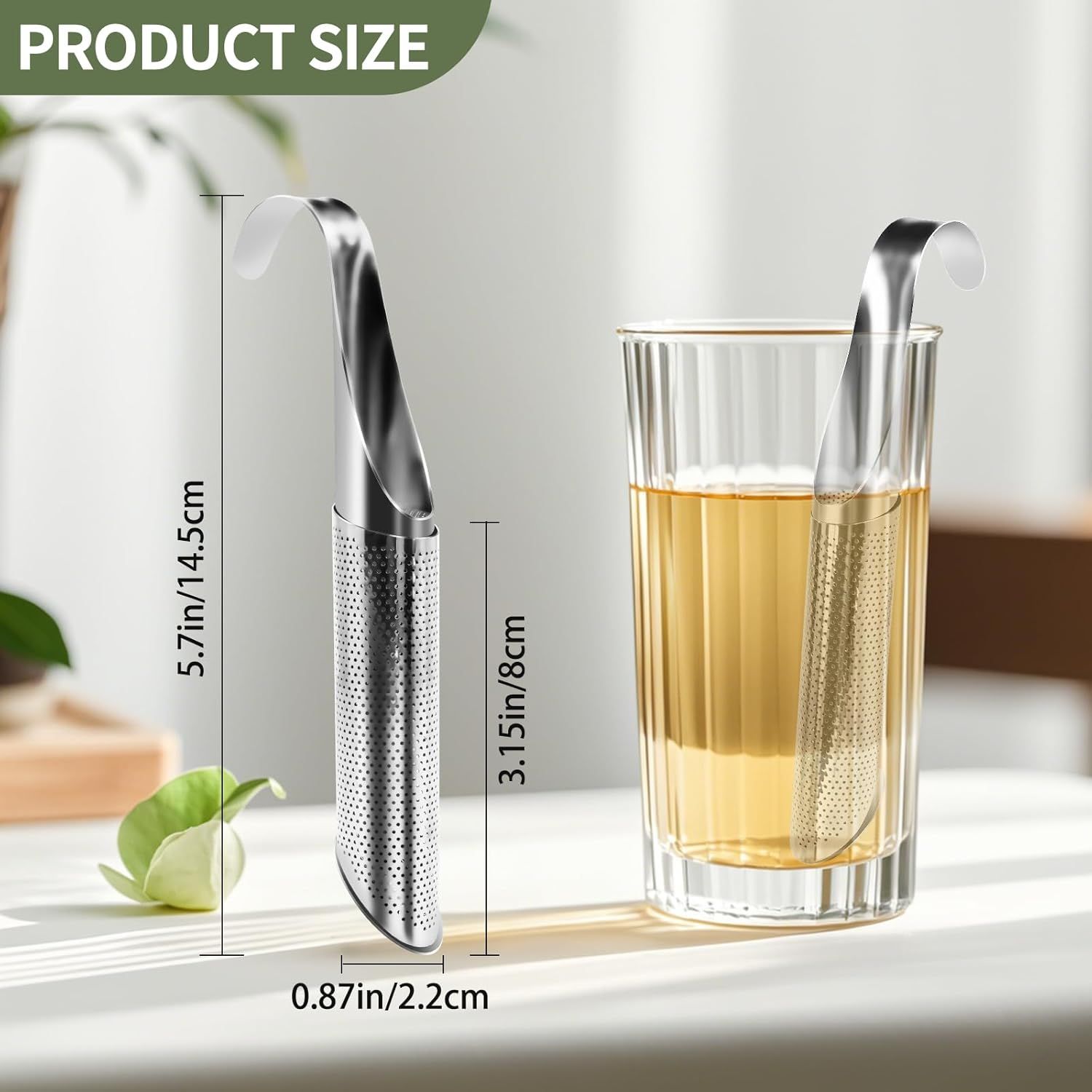 3 Pack Tea Infuser, Tea Strainer with Extra Fine Mesh for Loose Tea Leaf, Long Handle Stainless Steel Tea V1258-DP02-E-711