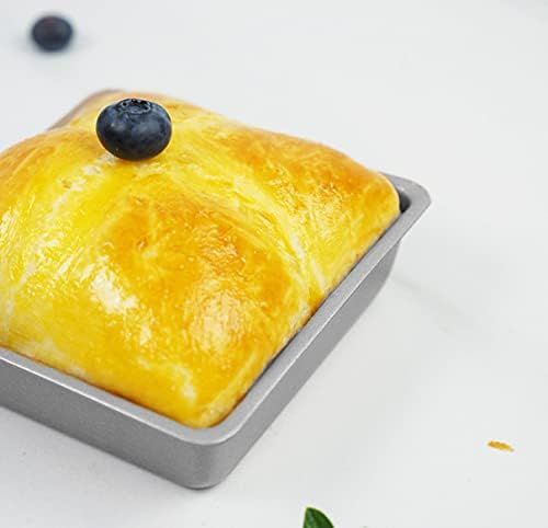 Flunyina 4 Inches Non-Stick Square Cake Pans Set of 4 Carbon Steel Cake Molds for Home Daily Housewarming V1258-DP02-E-715