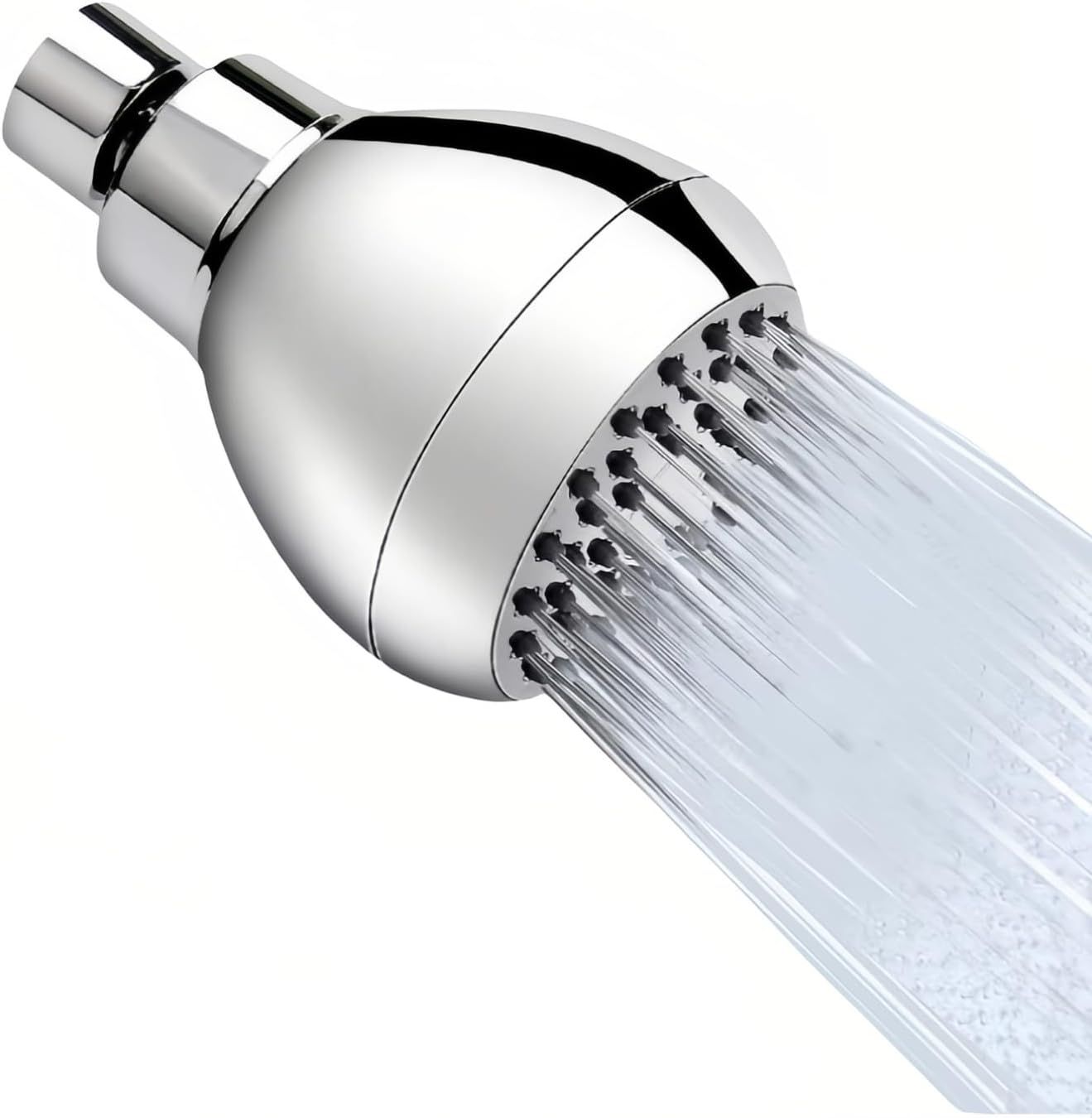 High Pressure Shower Head 3" Chrome - 360 degrees Rotating Self-Cleaning Jets, Water Saving Flow Optimizer, V1258-DP02-E-716