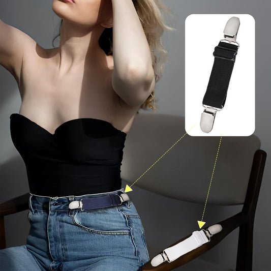6 Pcs Adjustable Hip Elastic Belt, Elastic Band for Sewing Pant Waist Tightener Pant Elastic Belt Clip Women V1258-DP02-E-719