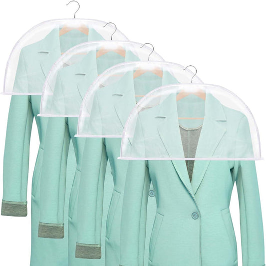 4 Pack Clear Clothing Hanger Shoulder Covers for Clothes Breathable Plastic Gusseted Garment Shoulder Dust V1258-DP02-E-721