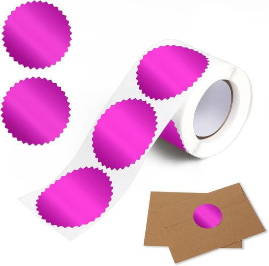 Embossing Stickers 2" Round Labels Purple Foil Blank Stickers Metallic Seals for Package, Graduation, Wedding V1258-DP02-E-722