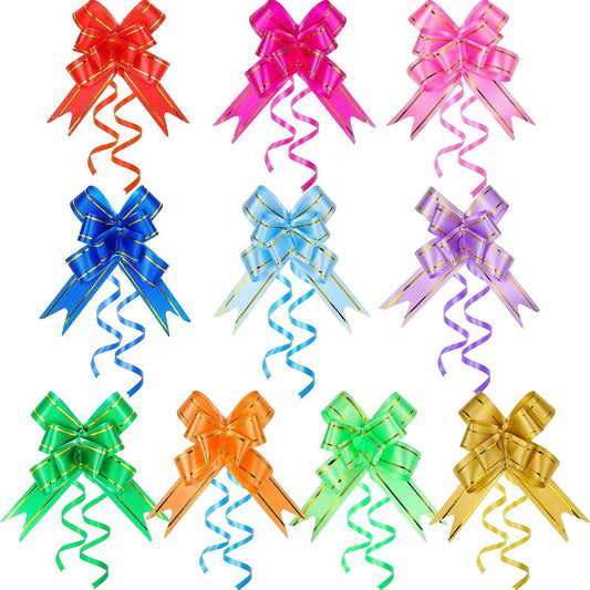 240 Pieces Pull Bows Decorative Assorted Colors Gift Wrap Ribbon Pull Bows for Christmas Wedding Party V1258-DP02-E-729