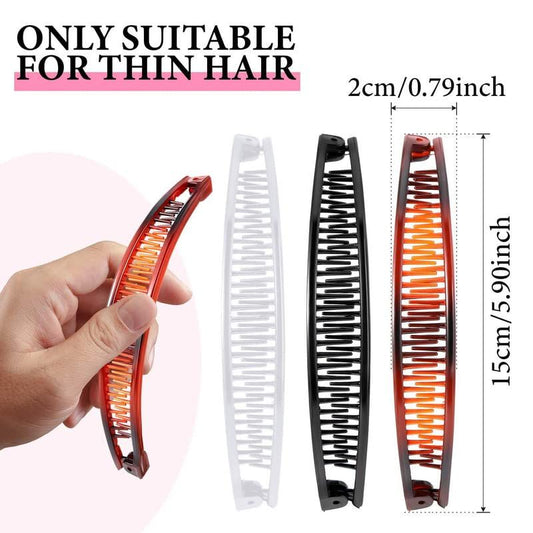 6 Pcs Banana Clip Hair Clincher Combs Classic Banana Hair Clip Fish Shape Ponytail Clips for Women Girls V1258-DP02-E-730