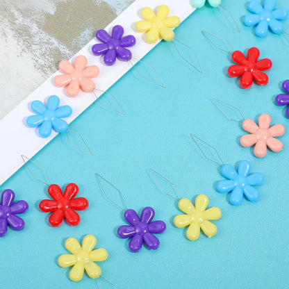 100 PCS Flower Shaped Needle Threaders for Sewing, Multicolor Embroidery Threader, Flower Head Needle V1258-DP02-E-731
