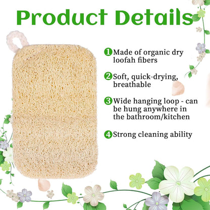 10 PCS Natural Sponges for Dishes, Loofah Dish Sponge for Kitchen Compostable Natural Loofah Sponges V1258-DP02-E-732