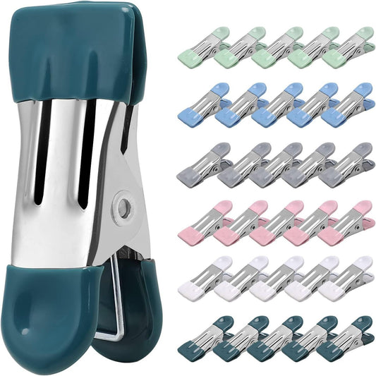 Clothes Pins Heavy Duty 30 Pack, 2.17 Inch Metal Chip Clips, Clothespins for Photo Drying Clothesline Laundry V1258-DP02-E-736