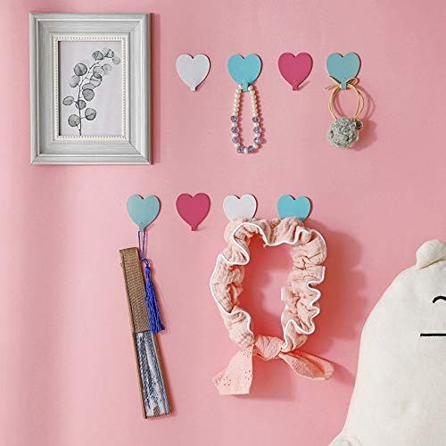 12 Pack Heart Shaped Decorative Wall Hooks, Stainless Steel Strong Adhesive Wall Hook for Home Kitchen V1258-DP02-E-738