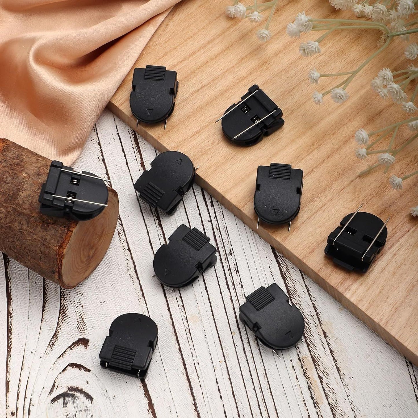 12pcs Cubicle Clips for Fabric Walls, Plastic Stainless Steel Fabric Panel Wall Clips Cubicle Hooks Cubicle V1258-DP02-E-739