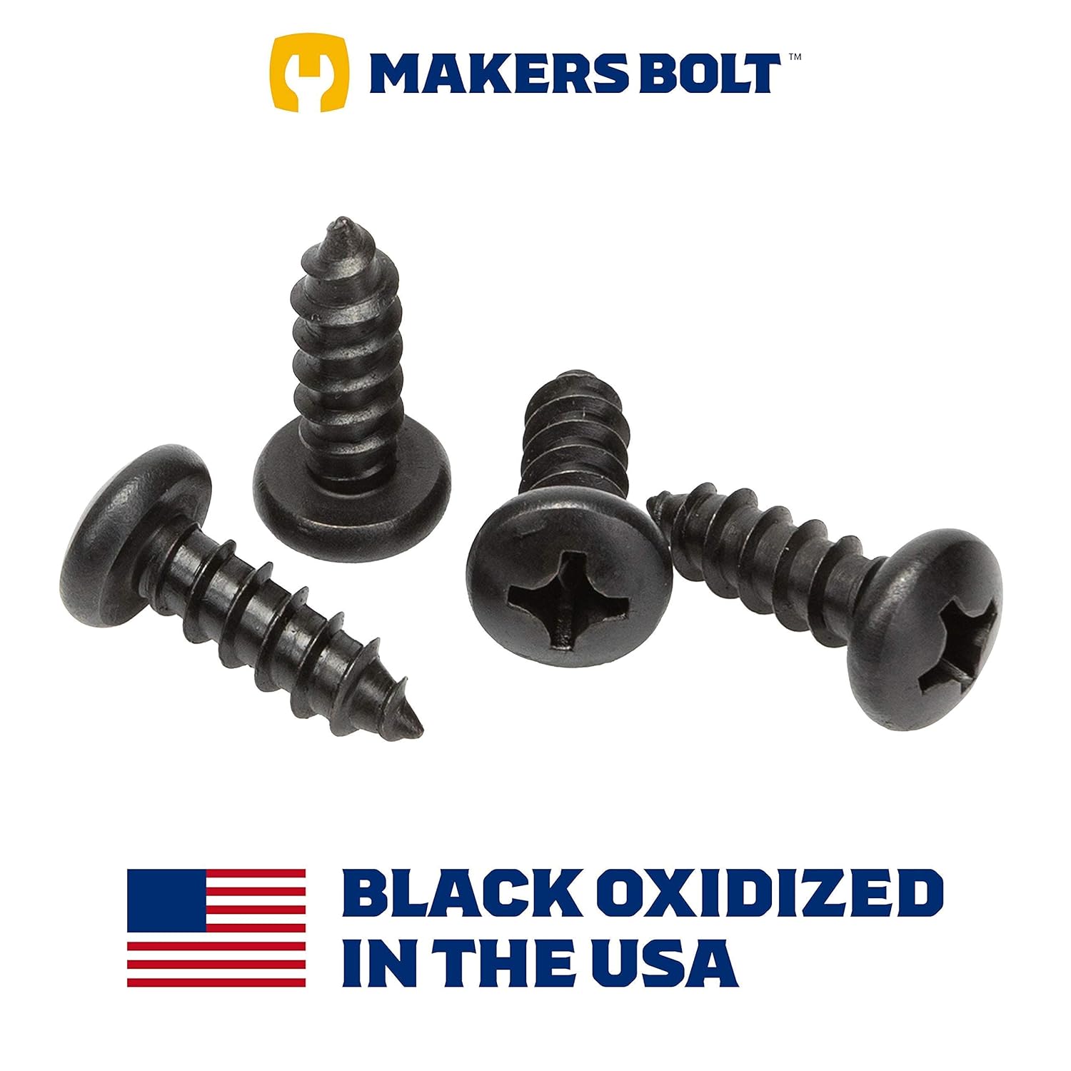 Stainless Steel Screws - Black Head, Oxidized Finish (Pack of 4) V1258-DP02-E-74