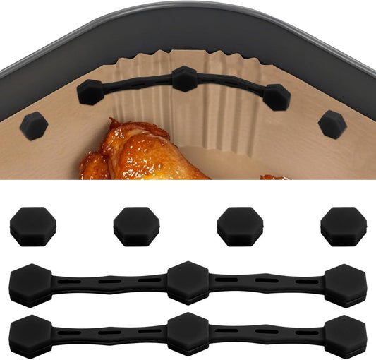 2 Sets Air Fryer Magnet Silicone Buckle, Air Fryer Magnets for Parchment Paper Liners Silicone Magnetic V1258-DP02-E-741