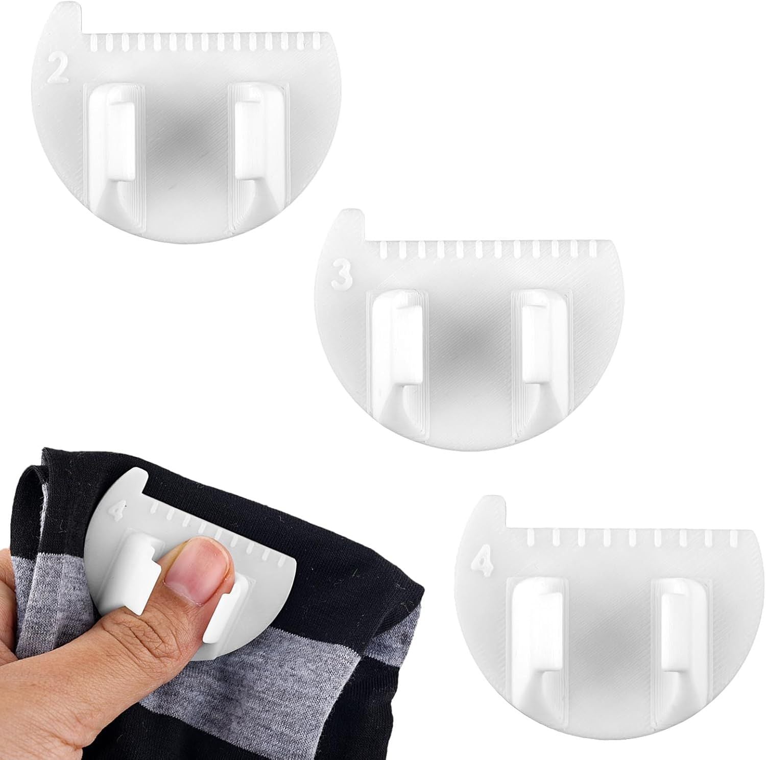 3pcs Sewing Needle Gauge Measuring Tool, Finger Thumb Ruler Sewing Template Lockranding Guide Tool for DIY V1258-DP02-E-747
