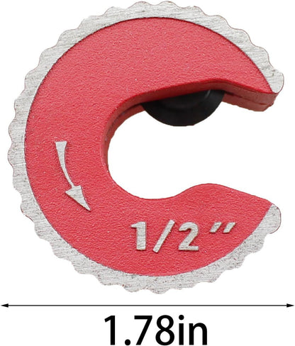 1/2 Inch Red Aluminum Alloy Adjustable Tight Pipe Cutter for Cutting Copper and Thin Walled Conduit V1258-DP02-E-751