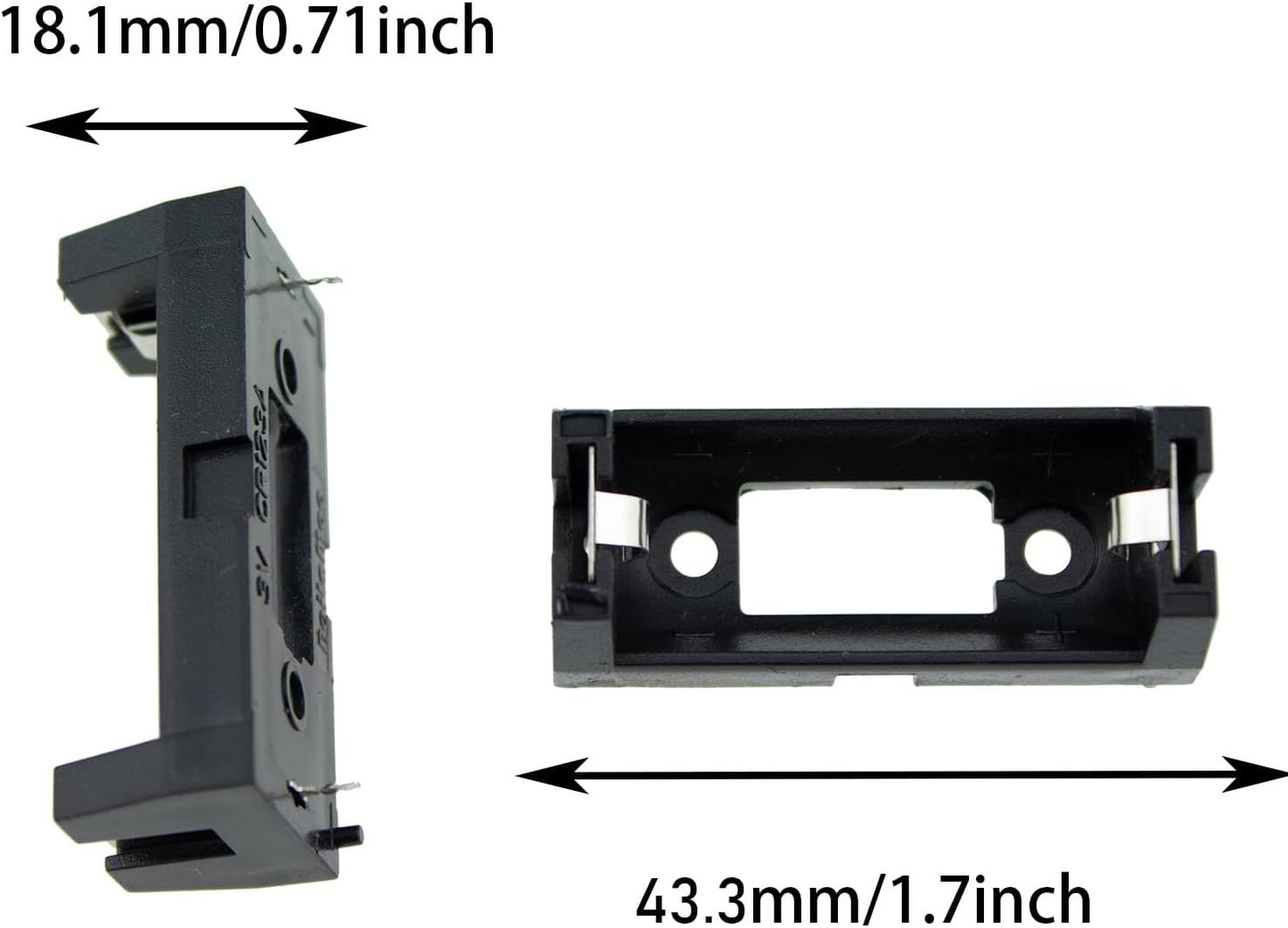 10pcs Black Battery Holder Case Box Clip for CR123 CR123A Lithium Battery V1258-DP02-E-755